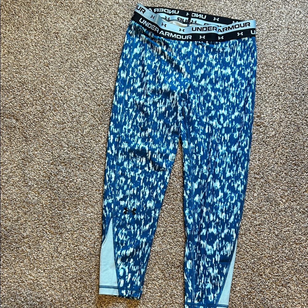 Under Armour Kids Leggings with Blue and White Pattern